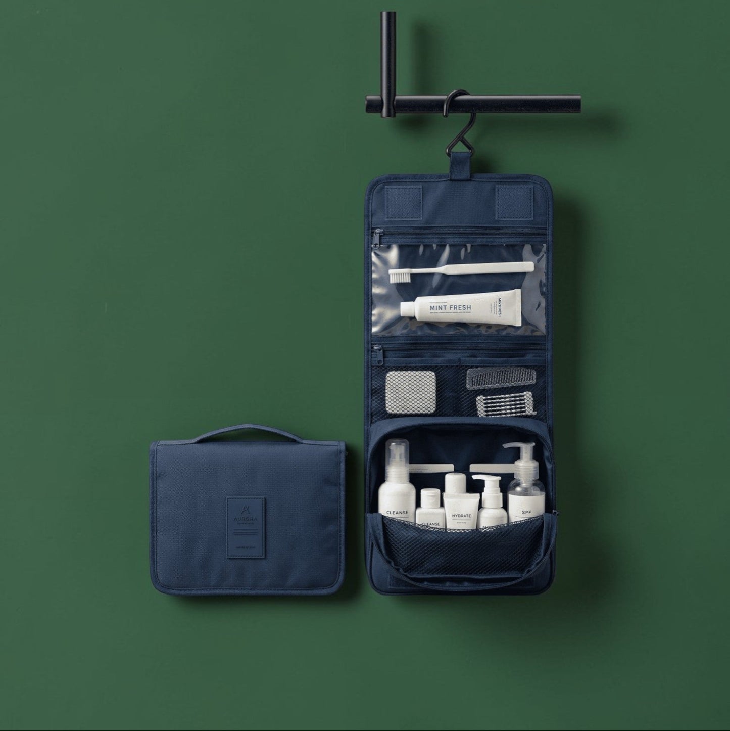 La Trousse de Toilette Suspendue | Imperméable & Multi-Compartiments